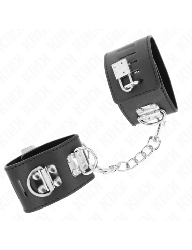 KINK - MUÑEQUERAS MULTIPOSICIÓN CON CIERRE CANDADO NEGRO AJUSTABLE 16-23 CM X 5.5 CM