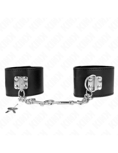 KINK - MUÑEQUERAS CON CIERRE CANDADO NEGRO AJUSTABLE 16-23 CM X 5.5 CM