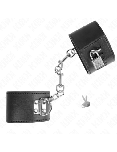 KINK - MUÑEQUERAS CON CIERRE CANDADO NEGRO AJUSTABLE 16-23 CM X 5.5 CM