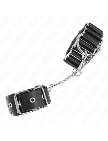 KINK - MUÑEQUERAS FINAS EN FORMA DE BISAGRA NEGRO AJUSTABLE 16-22 CM X 3.5 CM