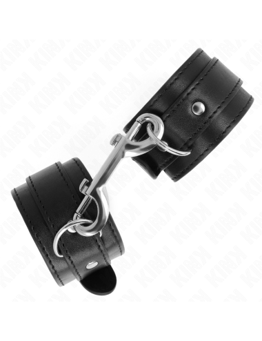 KINK - MUÑEQUERAS SIMPLES CON FILA DE REMACHES NEGRO AJUSTABLE 17-28 CM X 5 CM