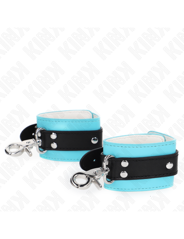 KINK - MUÑEQUERAS CON CIERRE PREMIUM NEGRO / AZUL AJUSTABLE 21-28 CM X 5.5 CM