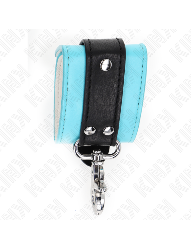 KINK - MUÑEQUERAS CON CIERRE PREMIUM NEGRO / AZUL AJUSTABLE 21-28 CM X 5.5 CM