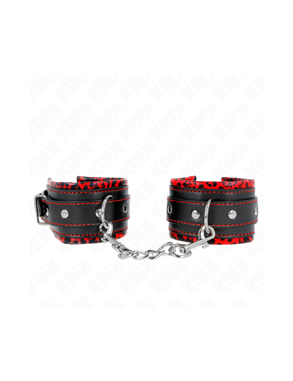 KINK - MUÑEQUERAS FORRADAS ROJO / NEGRO AJUSTABLE 17-29 CM X 6 CM