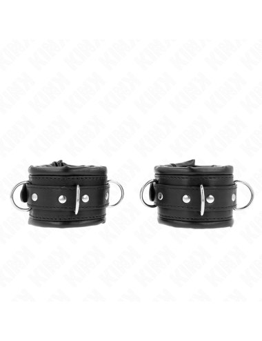 KINK - MUÑEQUERAS ESTILO HEAVY FORRO NEGRO AJUSTABLE 20-30 CM X 6 CM