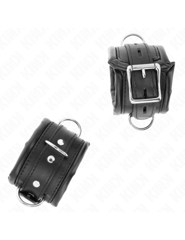 KINK - MUÑEQUERAS ESTILO HEAVY FORRO NEGRO AJUSTABLE 20-30 CM X 6 CM