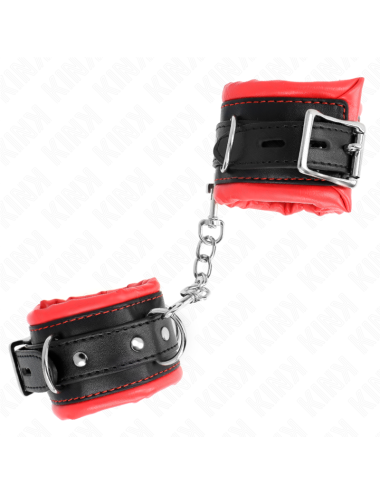 KINK - MUÑEQUERAS ESTILO HEAVY FORRO ROJO AJUSTABLE 20-30 CM X 6 CM