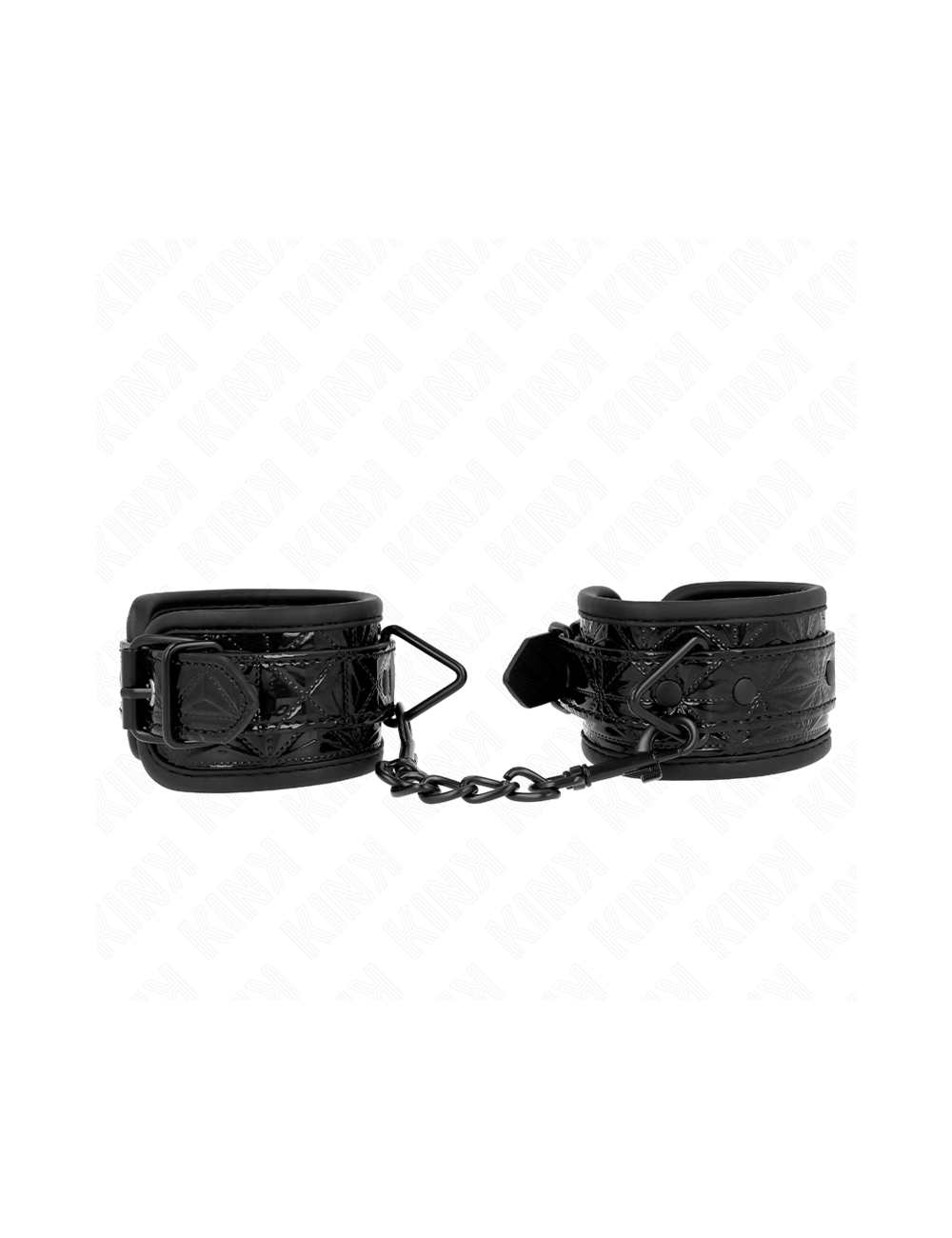 KINK - MUÑEQUERAS CON PATRÓN DE DIAMANTES NEGRO AJUSTABLE 17-26 CM X 5.5 CM