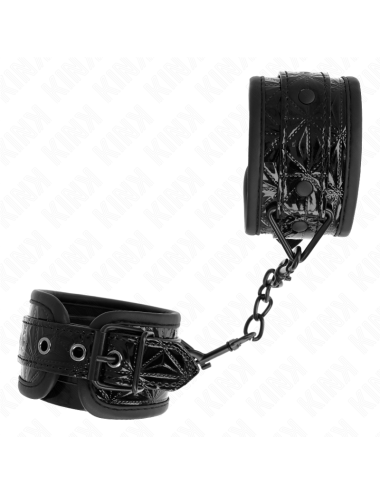 KINK - MUÑEQUERAS CON PATRÓN DE DIAMANTES NEGRO AJUSTABLE 17-26 CM X 5.5 CM