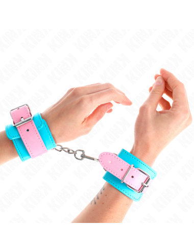 KINK - MUÑEQUERAS CHIC AZUL / ROSA AJUSTABLE 16-28 CM X 5 CM