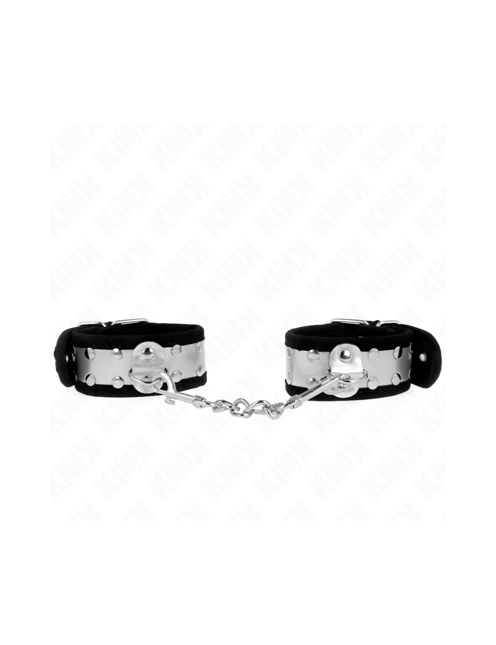 KINK - MUÑEQUERAS FINAS NEGRO / PLATEADO 30 X 4 CM
