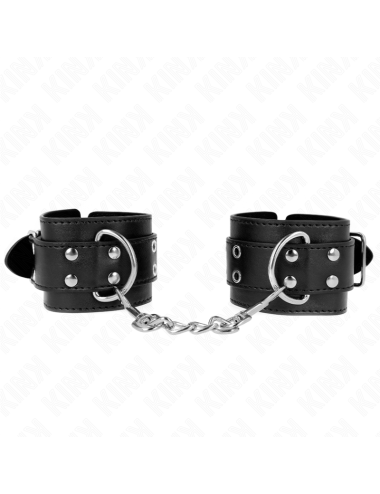 KINK - MUÑEQUERAS CON DOBLE LÍNEA DE TACHUELAS NEGRO AUSTABLE 19-26 CM