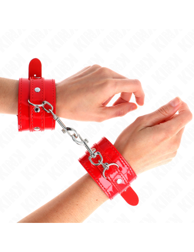 KINK - MUÑEQUERAS CON TACHUELAS ROJO AJUSTABLE 23-33 CM