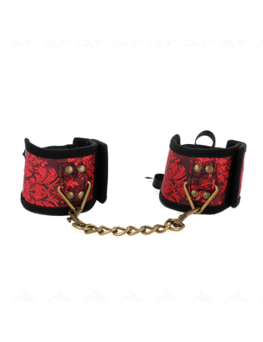 KINK - MUÑEQUERAS DISEÑO ESCÁNDALO ROJO-NEGRO DETALLE LAZO 24.5 CM X 6.5 CM