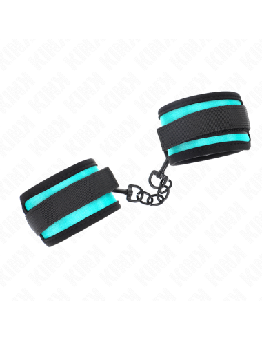 KINK - MUÑEQUERAS NEGRO-AZUL AJUSTABLE 18-32 CM X 5 CM