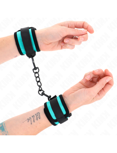 KINK - MUÑEQUERAS NEGRO-AZUL AJUSTABLE 18-32 CM X 5 CM
