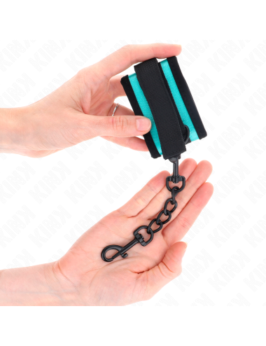 KINK - MUÑEQUERAS NEGRO-AZUL AJUSTABLE 18-32 CM X 5 CM