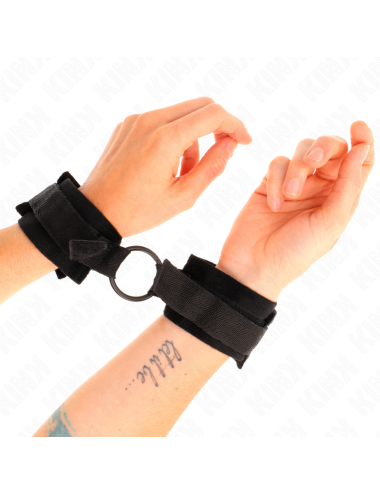 KINK - MUÑEQUERAS 25 CM PARA PRINCIPIANTES CON ANILLA 4 CM NEGRO AJUSTABLE 15-25 CM