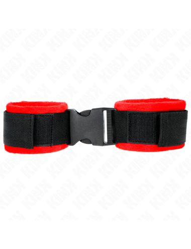 KINK - MUÑEQUERAS NYLON ROJO-NEGRO MODELO 1 AJUSTABLE 25-35 CM X 6 CM