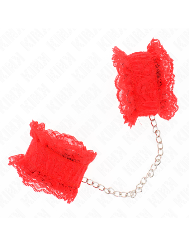 KINK - MUÑEQUERAS ELÁSTICAS DE ENCAJE ROJO