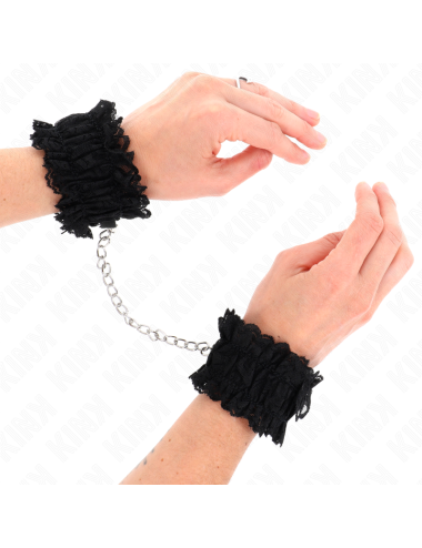 KINK - MUÑEQUERAS ELÁSTICAS DE ENCAJE NEGRO