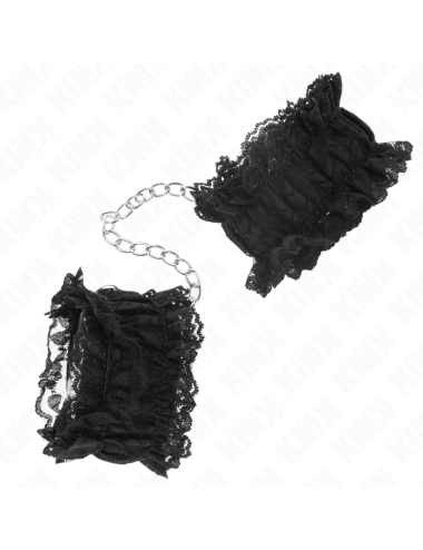 KINK - MUÑEQUERAS ELÁSTICAS DE ENCAJE NEGRO