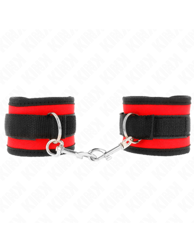 KINK - MUÑEQUERAS NYLON ROJO-NEGRO MODELO 2 AJUSTABLE 18-35 CM X 6 CM