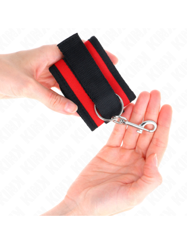 KINK - MUÑEQUERAS NYLON ROJO-NEGRO MODELO 2 AJUSTABLE 18-35 CM X 6 CM