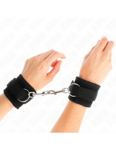 KINK - MUÑEQUERAS NYLON NEGRO MODELO 2 AJUSTABLE 18-35 CM X 6 CM