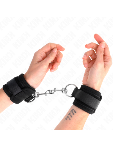 KINK - MUÑEQUERAS NEGRO AJUSTABLE 18-35 CM X 6 CM