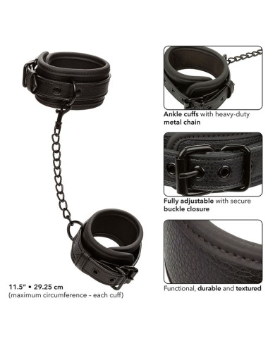 CALEXOTICS - NOCTURNAL ESPOSAS DE TOBILLO CUERO AJUSTABLE NEGRO