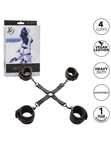 CALEXOTICS - NOCTURNAL CONECTOR HOG TIE CUERO AJUSTABLE NEGRO
