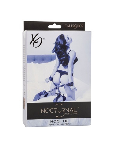 CALEXOTICS - NOCTURNAL CONECTOR HOG TIE CUERO AJUSTABLE NEGRO