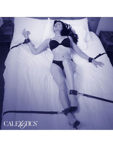CALEXOTICS - NOCTURNAL RESTRICCIONES DE CAMA CUERO AJUSTABLE NEGRO