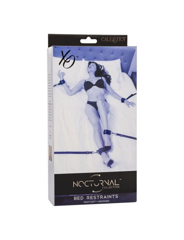CALEXOTICS - NOCTURNAL RESTRICCIONES DE CAMA CUERO AJUSTABLE NEGRO