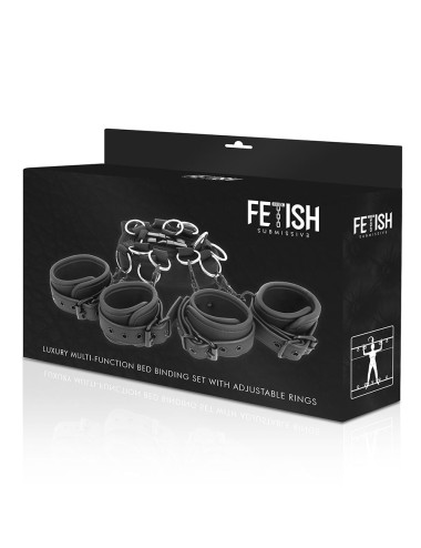 FETISH SUBMISSIVE - SET ATADURAS CAMA LUXURY CON FORRO DE NEOPRENO
