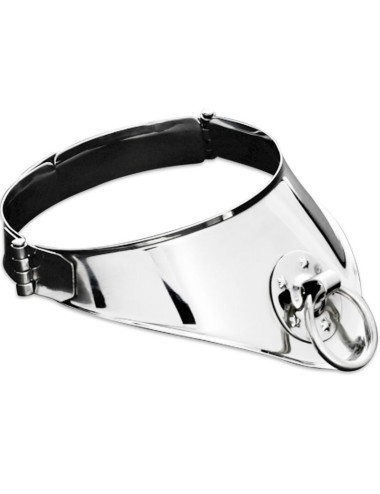 METAL HARD - COLLAR RESTRICCION CON ANILLA Y CANDADO 12.5 CM
