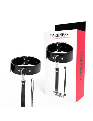 DARKNESS - COLLAR DE POSTURA CON CADENA LEATHER