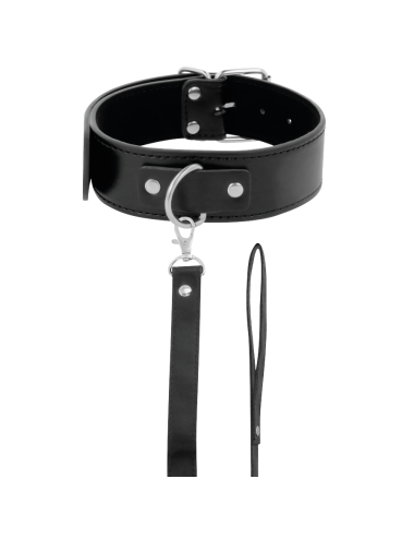 DARKNESS - COLLAR DE POSTURA CON CADENA LEATHER