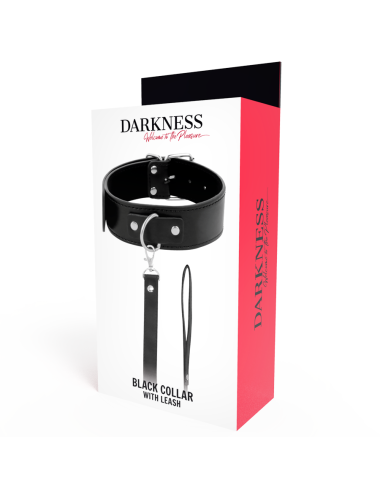 DARKNESS - COLLAR DE POSTURA CON CADENA LEATHER