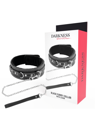 DARKNESS - COLLAR LEATHER CON CORREA ALTA CALIDAD