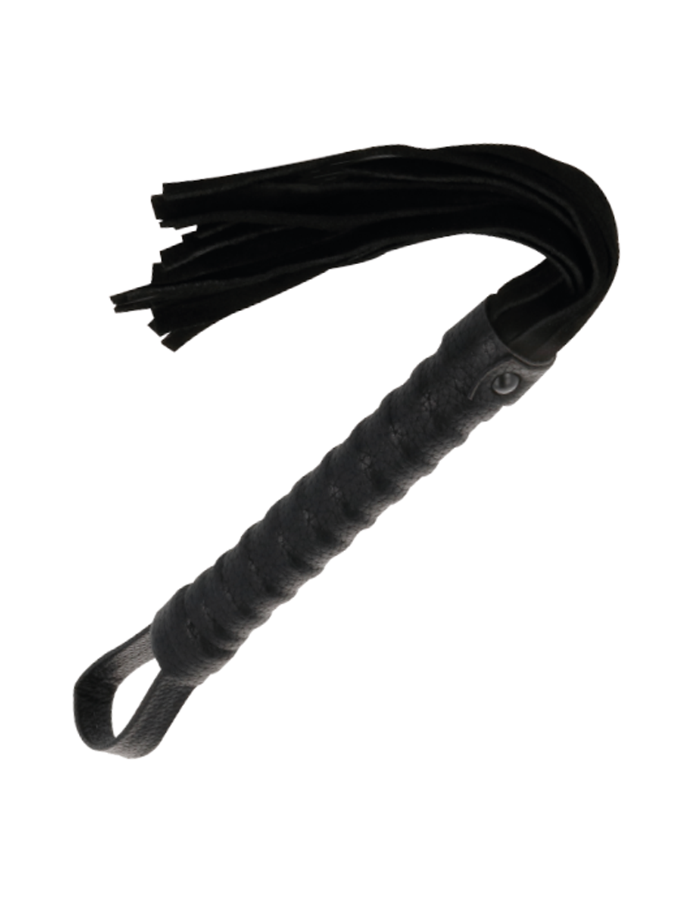DARKNESS - LÁTIGO BONDAGE NEGRO CON MANGO DE PIEL
