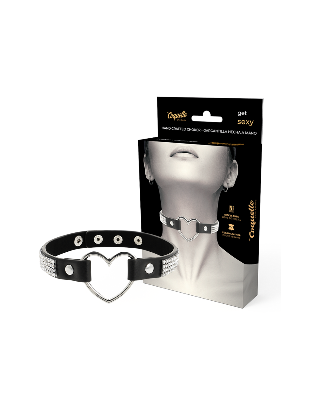COQUETTE CHIC DESIRE - CHOKER CUERO VEGANO CORAZON