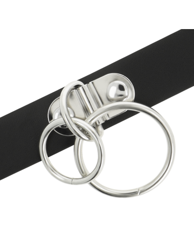 COQUETTE CHIC DESIRE - CHOKER CUERO VEGANO DOBLE ANILLA