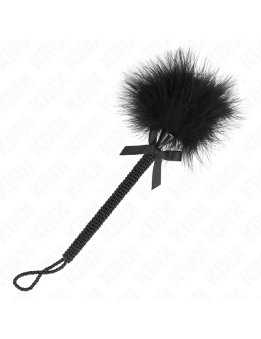 KINK - MASAJEADOR DE CUERDA DE NAILON CON PLUMAS PARA COSQUILLAS Y LAZO NEGRO 25 CM