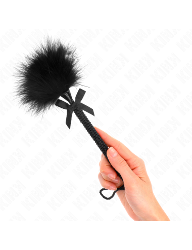 KINK - MASAJEADOR DE CUERDA DE NAILON CON PLUMAS PARA COSQUILLAS Y LAZO NEGRO 25 CM