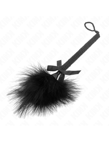 KINK - MASAJEADOR DE CUERDA DE NAILON CON PLUMAS PARA COSQUILLAS Y LAZO NEGRO 25 CM