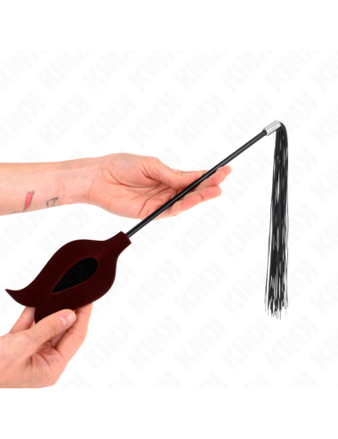 KINK - PLUMAS DE POLLO PARA COSQUILLAS CON FORMA CUERNO DE CRIADA NEGRO 36 CM