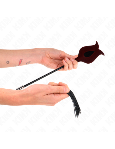 KINK - PLUMAS DE POLLO PARA COSQUILLAS CON FORMA CUERNO DE CRIADA NEGRO 36 CM