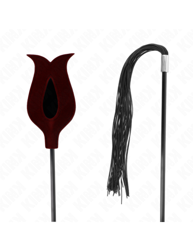 KINK - PLUMAS DE POLLO PARA COSQUILLAS CON FORMA CUERNO DE CRIADA NEGRO 36 CM